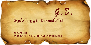 Györgyi Dioméd névjegykártya